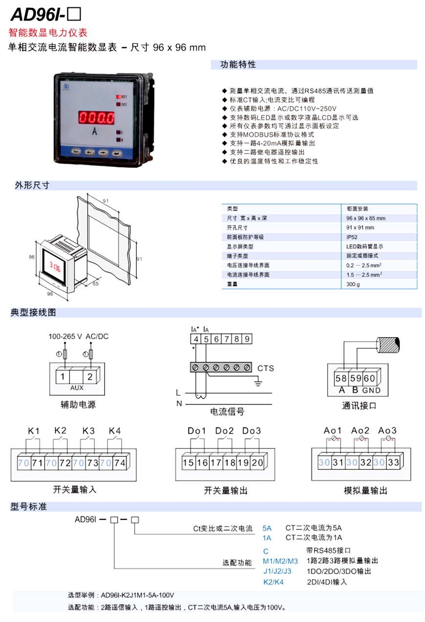 单相电流表