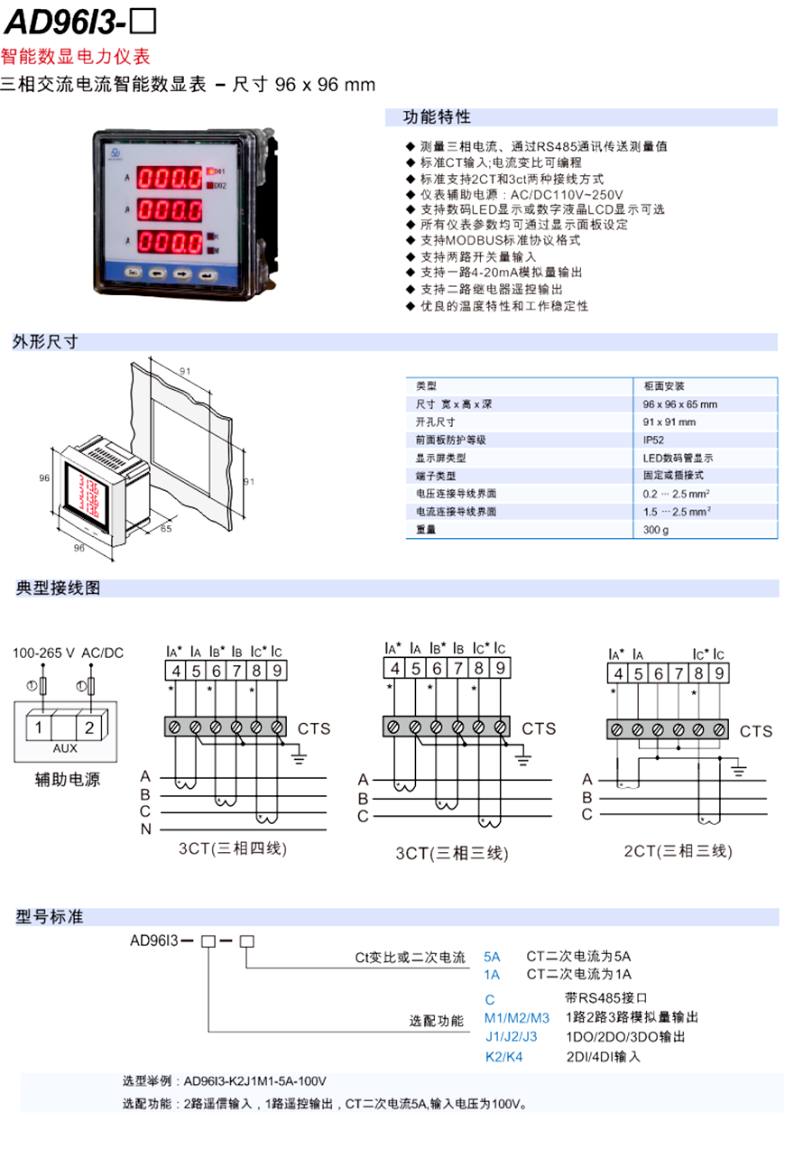 三相电流表